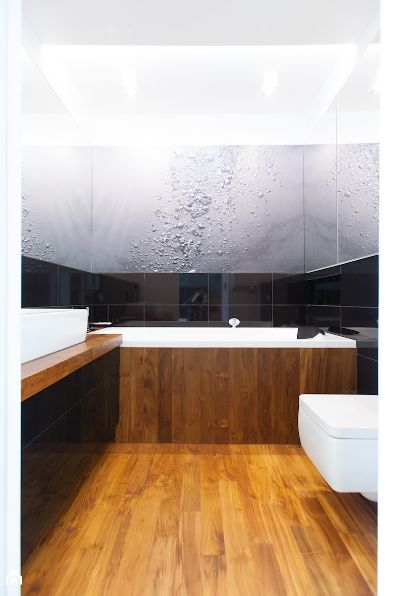 Czarno białe - Łazienka, styl nowoczesny - zdjęcie od Pracownia Architektoniczna Małgorzaty Górskiej-Niwińskiej