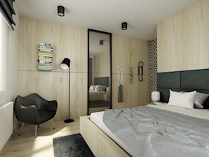 Monochromatyczna przestrzeń - Średnia sypialnia, styl nowoczesny - zdjęcie od Pracownia Architektoniczna Małgorzaty Górskiej-Niwińskiej