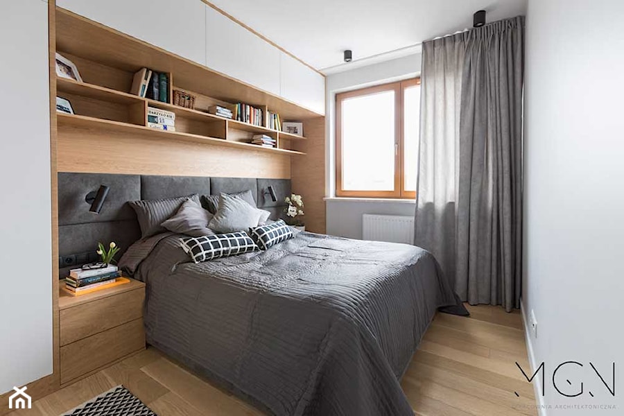 Z myślą o Rodzinie - Średnia biała sypialnia, styl nowoczesny - zdjęcie od Pracownia Architektoniczna Małgorzaty Górskiej-Niwińskiej