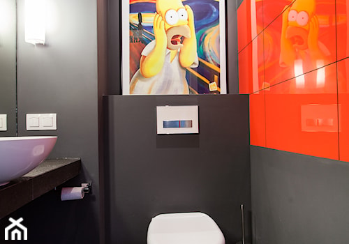 Odważne kolory - Mała łazienka, styl nowoczesny - zdjęcie od Pracownia Architektoniczna Małgorzaty Górskiej-Niwińskiej