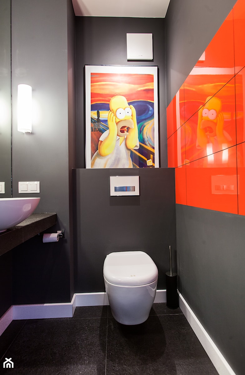 Odważne kolory - Mała łazienka, styl nowoczesny - zdjęcie od Pracownia Architektoniczna Małgorzaty Górskiej-Niwińskiej