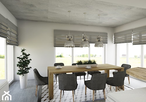 Średnia szara jadalnia jako osobne pomieszczenie, styl nowoczesny - zdjęcie od Pracownia Architektoniczna Małgorzaty Górskiej-Niwińskiej