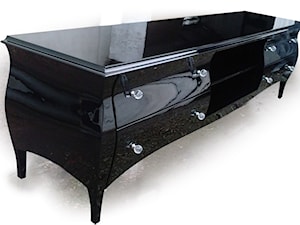 Szafka rtv - czarna wysoki połysk - zdjęcie od Fuchs Furniture Pracownia Meblarska