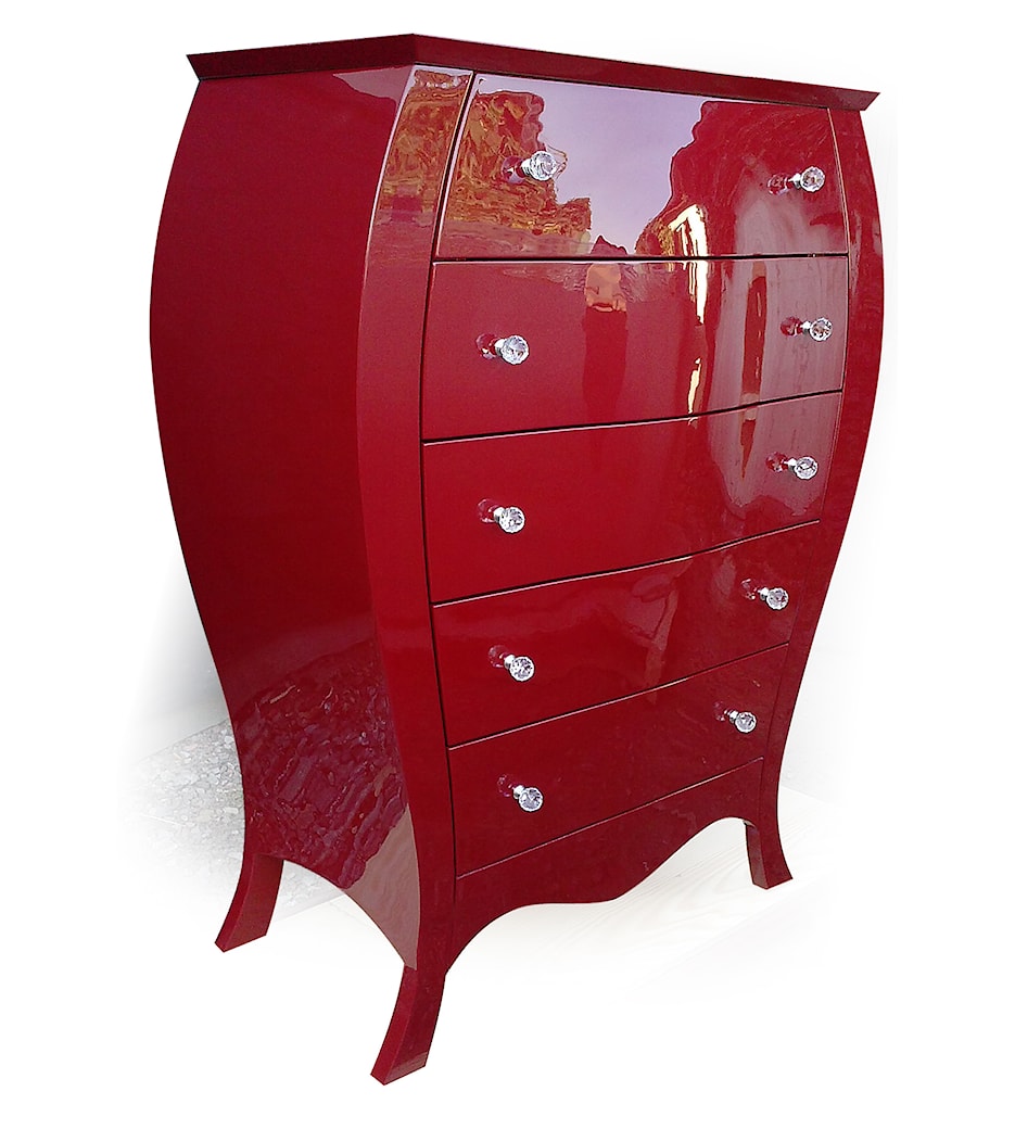 Komoda czerwona wysoki połysk - zdjęcie od Fuchs Furniture Pracownia Meblarska - Homebook