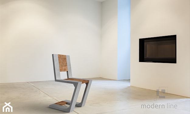 betonowe krzesło, podłoga z betonowych płyt