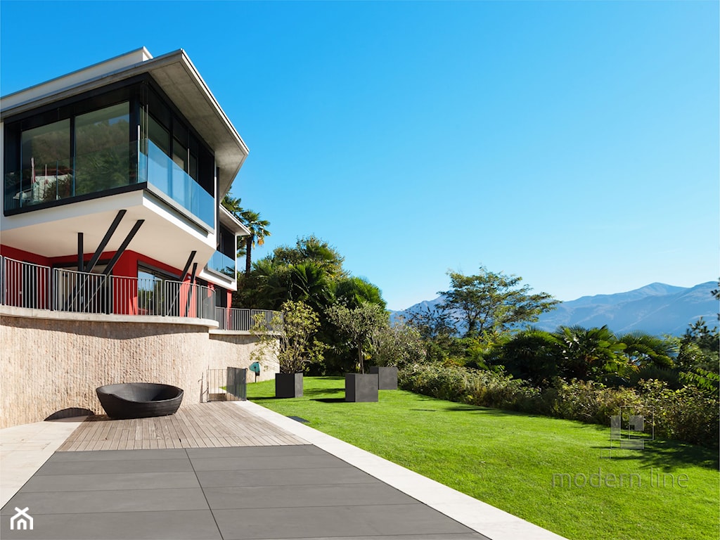 nowoczesny dom z tarasem betonowym