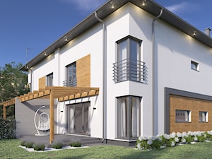elewacja domu z elementem drewna - zdjęcie od MyWay Design
