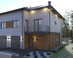 elewacja domu z elementem drewna - zdjęcie od MyWay Design - Homebook