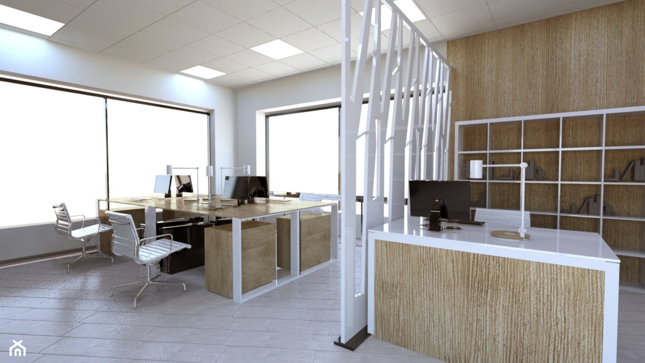 Agencja nieruchomości JEDYNKA - Duże białe biuro, styl minimalistyczny - zdjęcie od Archibranża - Homebook
