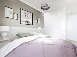 Średnia szara sypialnia, styl glamour - zdjęcie od Archibranża