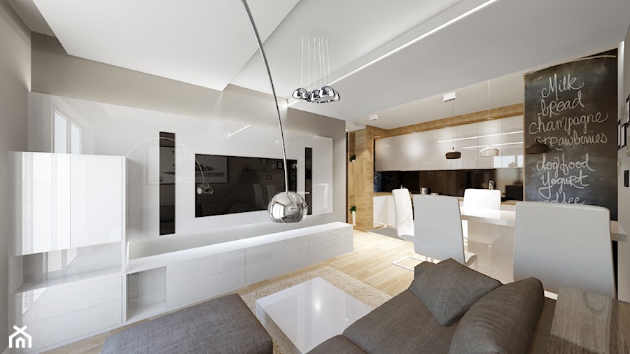 Mieszkanie 56m2 - Salon, styl minimalistyczny - zdjęcie od Archibranża