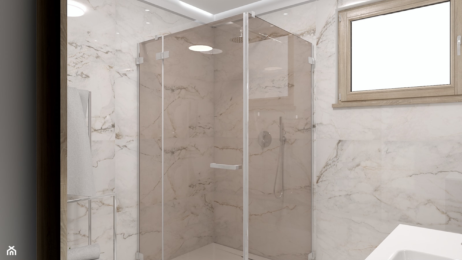 łazienka - prysznic z brązową szybą - Łazienka, styl nowoczesny - zdjęcie od B-projekt Beata Krekora - Homebook