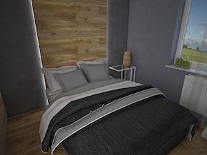 Mała szara sypialnia, styl nowoczesny - zdjęcie od archJudyta Aranżacja Wnętrz Judyta Grzybek
