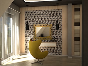 Średnia czarna szara sypialnia na poddaszu, styl nowoczesny - zdjęcie od archJudyta Aranżacja Wnętrz Judyta Grzybek
