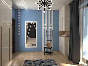 Średni niebieski pokój dziecka dla nastolatka dla chłopca dla dziewczynki, styl nowoczesny - zdjęcie od archJudyta Aranżacja Wnętrz Judyta Grzybek