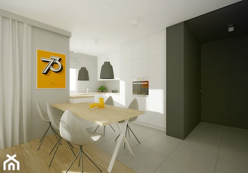 Mieszkanie Staw Wróbla Gdańsk - Średnia czarna szara jadalnia w kuchni, styl nowoczesny - zdjęcie od MC _Pracownia Architektoniczna