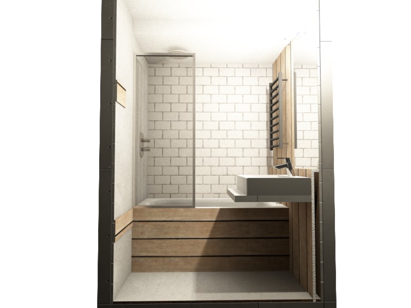 Mała łazienka w bloku - Łazienka, styl skandynawski - zdjęcie od Łukasz Arciszewski