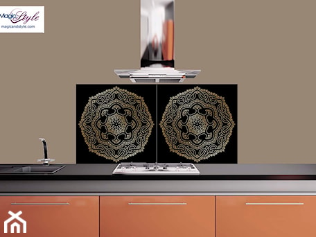 Aranżacje wnętrz - Kuchnia: Panel szklany do kuchni 60x60cm MANDALA BLACK II - magicandstyle.com. Przeglądaj, dodawaj i zapisuj najlepsze zdjęcia, pomysły i inspiracje designerskie. W bazie mamy już prawie milion fotografii!