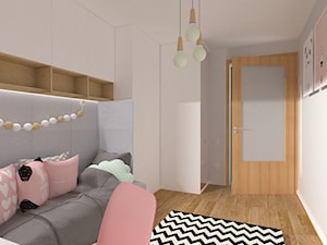 Pokój Tosi - Mały biały pokój dziecka dla nastolatka dla dziewczynki, styl minimalistyczny - zdjęcie od emilia cieśla | design & interior design