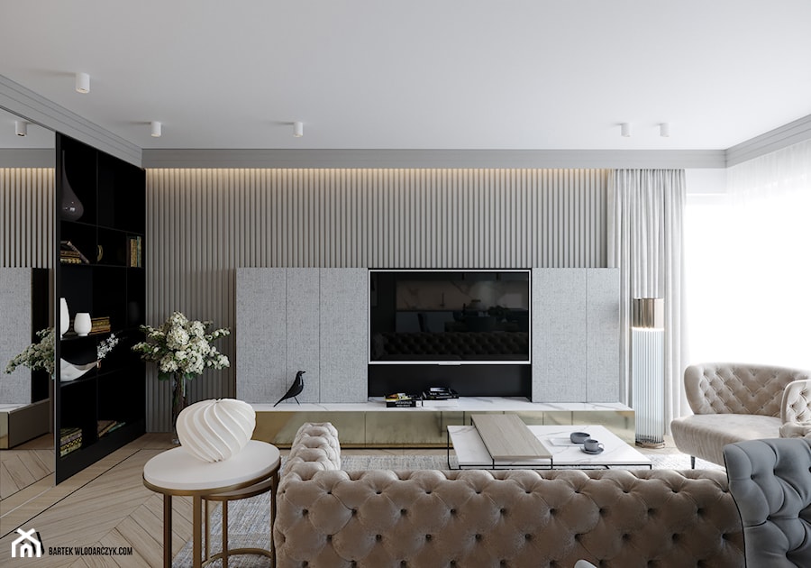 Apartament Imielin - Salon, styl tradycyjny - zdjęcie od Bartek Włodarczyk Architekt