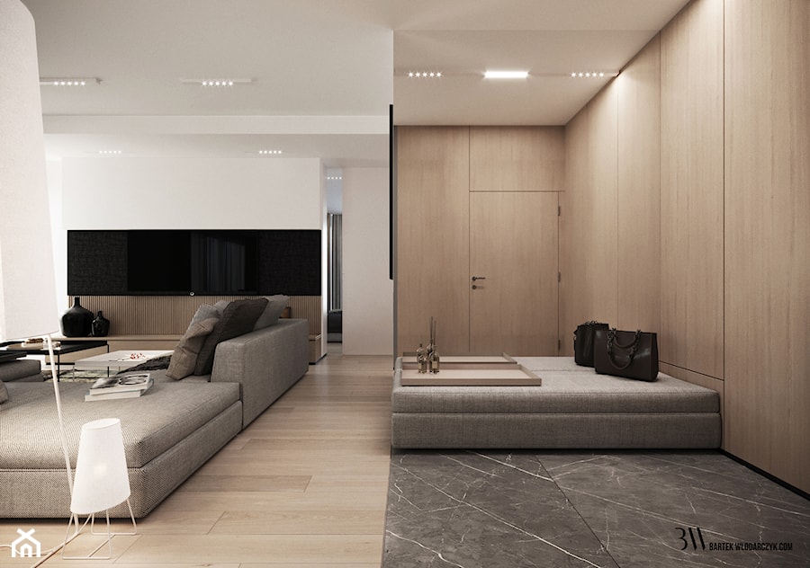 Apartament Zawady - Salon, styl nowoczesny - zdjęcie od Bartek Włodarczyk Architekt