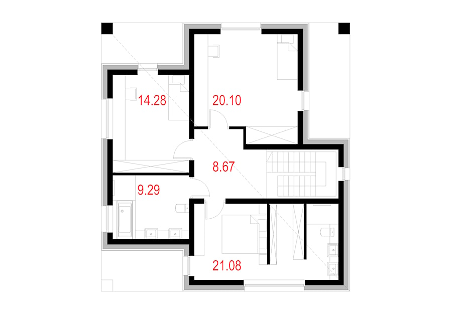 Projekty domów - House x21 - koncepcja - zdjęcie od Majchrzak Pracownia Projektowa