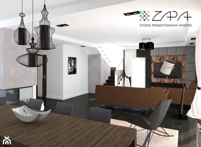 salon z jadalnią - zdjęcie od ZAPA Studio Projektowe