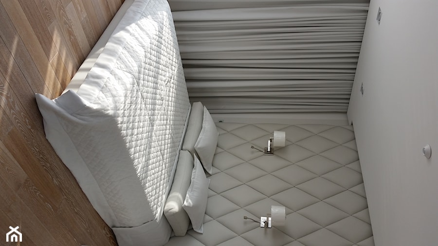 Sypialnia z panelowym wezgłowiem - zdjęcie od Pracownia Mebli Stanuch