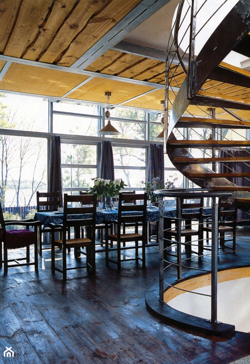 DOM NA MAZURACH - Średnia szara jadalnia jako osobne pomieszczenie, styl nowoczesny - zdjęcie od Hekkelstrand