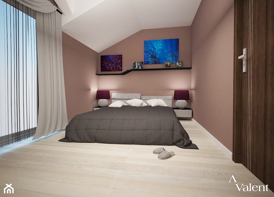 Romantyczny róż w sypialni - zdjęcie od Aranżacja | Wnętrza | Projekty | Wykończenia domów i mieszkań