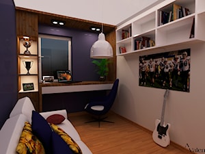 Pokój młodzieżowy - Średni czarny szary pokój dziecka dla nastolatka dla chłopca dla dziewczynki, styl nowoczesny - zdjęcie od Aranżacja | Wnętrza | Projekty | Wykończenia domów i mieszkań