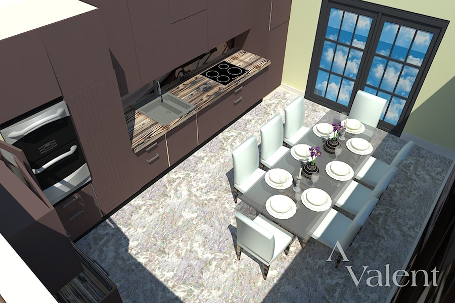 Planowanie kuchni z jadalnią w domu - zdjęcie od Aranżacja | Wnętrza | Projekty | Wykończenia domów i mieszkań