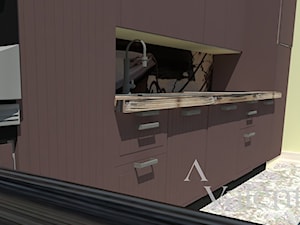 Nadruk na szkle jako wypełnienie pomiędzy szafkami w kuchni - zdjęcie od Aranżacja | Wnętrza | Projekty | Wykończenia domów i mieszkań