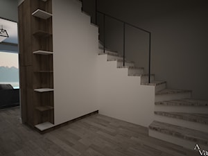 Dom z salonem w stylu industrialnym - Schody, styl minimalistyczny - zdjęcie od Aranżacja | Wnętrza | Projekty | Wykończenia domów i mieszkań