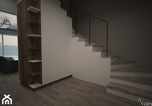 Dom z salonem w stylu industrialnym - Schody, styl minimalistyczny - zdjęcie od Aranżacja | Wnętrza | Projekty | Wykończenia domów i mieszkań