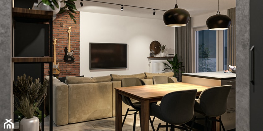 mieszkanie we Wrocławiu - Salon, styl industrialny - zdjęcie od RT Studio