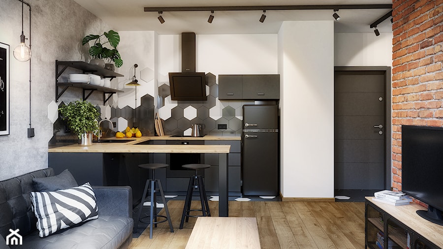 mieszkanie w stylu industrialnym - Kuchnia, styl industrialny - zdjęcie od RT Studio