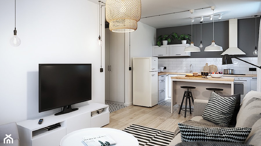 mieszkanie w stylu skandynawskim - Salon, styl skandynawski - zdjęcie od RT Studio