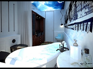 Apartament w Sopocie - Średnia z dwoma umywalkami łazienka - zdjęcie od SIKORA WNĘTRZA