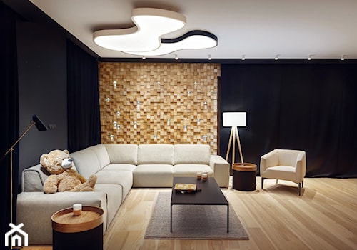 Dom IV - Mały czarny salon, styl nowoczesny - zdjęcie od SIKORA WNĘTRZA