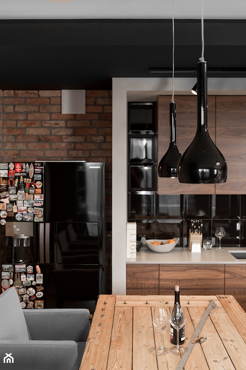 Apartament w Gdańsku - Mała biała jadalnia w kuchni, styl nowoczesny - zdjęcie od SIKORA WNĘTRZA