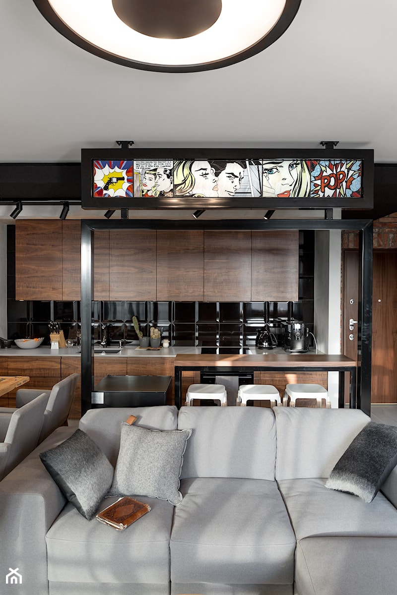 Apartament w Gdańsku - Średni salon z kuchnią z jadalnią, styl nowoczesny - zdjęcie od SIKORA WNĘTRZA