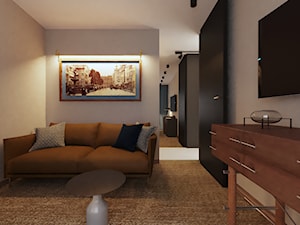 Apartament w Aachen // Niemcy - Średnie w osobnym pomieszczeniu z sofą szare biuro, styl nowoczesny - zdjęcie od SIKORA WNĘTRZA