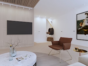APARTAMENT ELEGANKI - Średni biały salon, styl nowoczesny - zdjęcie od SIKORA WNĘTRZA