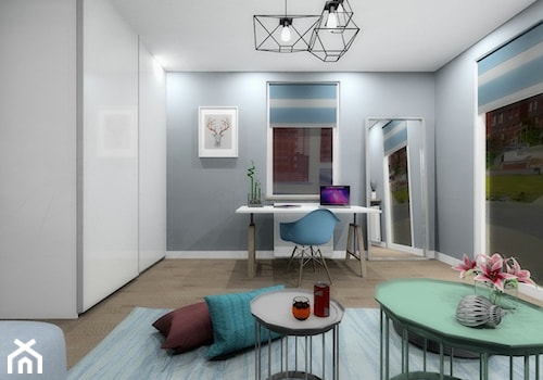 Segment mieszkalny - Średni szary pokój dziecka dla nastolatka dla chłopca, styl nowoczesny - zdjęcie od ARTIEGO Lublin- Projekty wnętrz