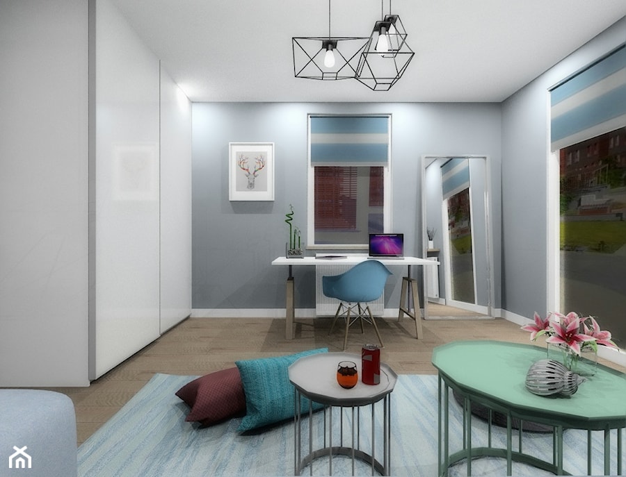 Segment mieszkalny - Średni szary pokój dziecka dla nastolatka dla chłopca, styl nowoczesny - zdjęcie od ARTIEGO Lublin- Projekty wnętrz
