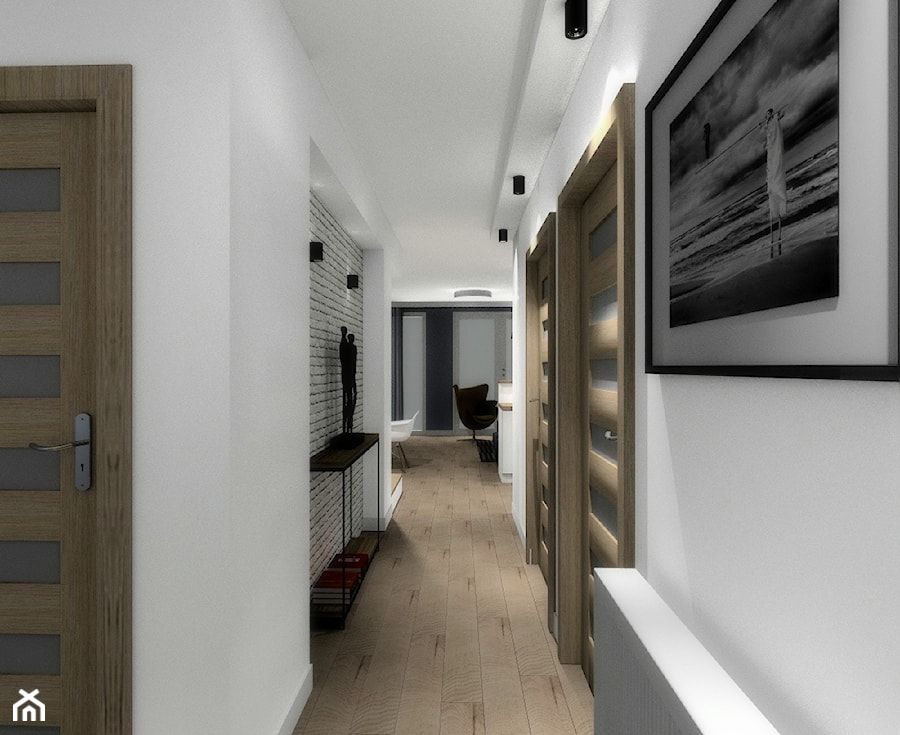 Segment mieszkalny - Średni biały hol / przedpokój - zdjęcie od ARTIEGO Lublin- Projekty wnętrz
