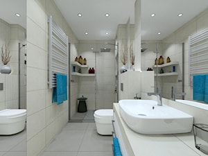 Konkurs łazienka na nowo 7 - Średnia na poddaszu bez okna łazienka, styl nowoczesny - zdjęcie od ARTIEGO Lublin- Projekty wnętrz