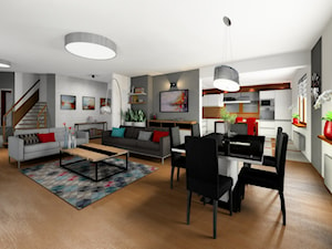 Salon domu 180 m2 - Salon, styl nowoczesny - zdjęcie od ARTIEGO Lublin- Projekty wnętrz