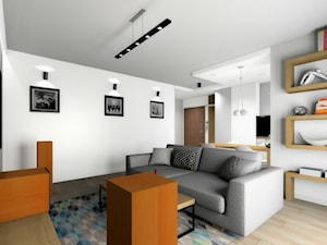 Mieszkanie 60m2 - Salon, styl nowoczesny - zdjęcie od ARTIEGO Lublin- Projekty wnętrz
